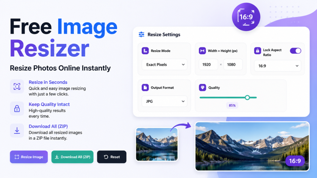 Free Image Resizer – Resize Photos Online Instantly